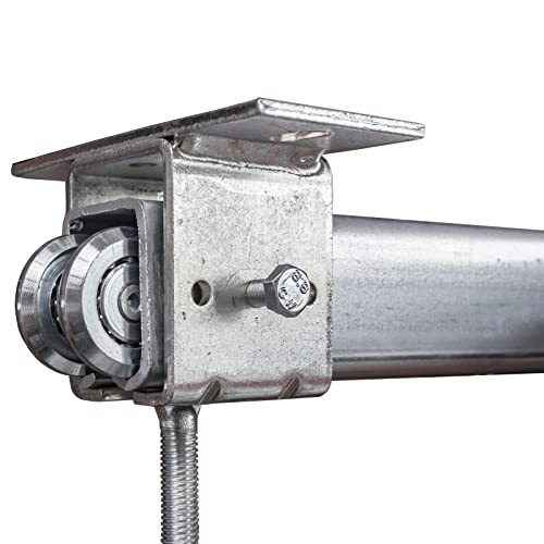 Rollenlaufwerk für hängendes Schiebetor bis 75kg | mit Deckenbefestigung | 2 Laufwagen | 2m Stück(e) | verzinkt | Laufwagen mit Kugellager | ATTAS Basic-Line (2m inkl. 2 Halterungen) von ATTAS