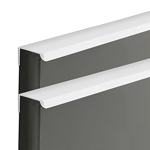 2 Stück Möbelgriff Weiß Unsichtbar Schrankgriffe Versteckt SchubladenKnöpfe Türgriff Hinterschraubgriff für Schlafzimmer Küche Kleiderschrank Profilgriff,Mit Schrauben (Länge 80mm) von ATTIVS