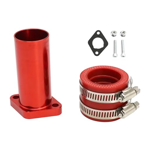 ATUMY Motorrad Vergaser CNC Ansaugstutzen Vergaser Adapter Set Motoranschluss PASSEND für PWK 21-30MM Mikuni VM Vergaser(Red) von ATUMY