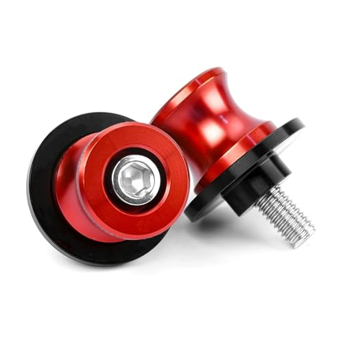 ATUMY Schieberegler Sturzschutz 2 stücke M6 Schwinge Spulen Fit Für Yamaha MT09 MT10 MT25 Tracer 900 700 GT XSR 155 900 FZ1 FZ6 R7 R9 6mm Hinten Slider Spulen Hinterer Schwingenschutz(Red) von ATUMY