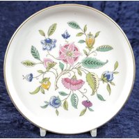 Vintage Flaschenuntersetzer, Rundes Tablett, Minton China, Haddon Hall, Weinflasche, Home Bar, Retro Home, Bunt Floral, Dekorative Schale, Selten von AToasttothePast