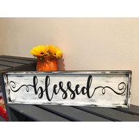 Gesegnetes Holzschild. Rustikales Schwarz Und Weiß Dekor. Rustikale Wohnkultur. Decor. Weiß Rustikale Dekoration von ATouchOfBlissDesigns
