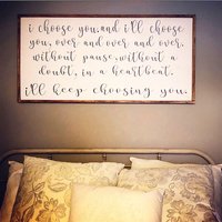 Ich Werde Mich Immer Für Dich Entscheiden. Schlafzimmer Dekor. Rustikale Wanddeko von ATouchOfBlissDesigns