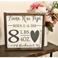 Personalisierte Baby-Geschenk. Baby-Zeichen. Individuelle Baby-Info-Zeichen. Kinderzimmer Dekor. Baby Ankunft Zeichen. Baby-Dekor von ATouchOfBlissDesigns