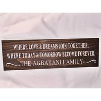 Personalisierte Home Decor. Zeichen. Wo Liebe & Träume Zusammenkommen. Rustikale Wohnkultur. Wohnzimmer Dekor. Housewarminggeschenk von ATouchOfBlissDesigns