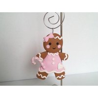 Handgefertigte Polymer Clay Rosa Wunderliche Lebkuchen Mädchen Ornament Handgefertigte Polymer Clay Rosa Wunderliche Lebkuchen Mädchen Ornament von ATouchofClayStudioCo