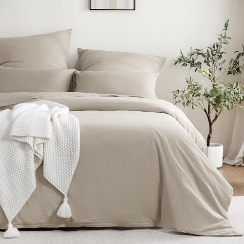 ATsense Bettwäsche 140x200 cm Baumwolle 2teilig, Bettwäsche-Sets Beige ÖkoTex-Zertifizierte mit Leinenartigem Griff, Atmungsaktiv, 1 Bettbezug und 1 Kissenbezug 70x90 cm ATsense Bettwäsche 140x200 cm Baumwolle 2teilig, Bettwäsche-Sets Beige ÖkoTex-Zertifizierte mit Leinenartigem Griff, Atmungsaktiv, 1 Bettbezug und 1 Kissenbezug 70x90 cm von ATsense