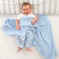 Personalisierte Blaue Zellulare Baby-Decke Personalisierte Blaue Zellulare Baby-Decke von ATypeofDesign