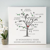 Personalisierte Silber Jubiläum Stammbaum Print von ATypeofDesign