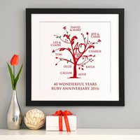 Personalisierter Rubin Jubiläum Stammbaum Druck von ATypeofDesign