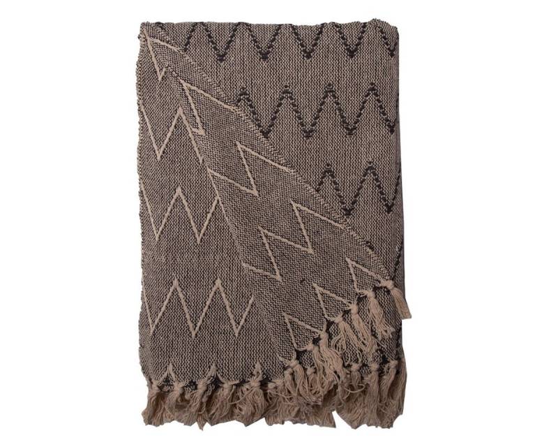 Wohndecke Decke Überwurf Zickzack Design 100% Baumwolle 130x180 cm Skandinavisch, AU Maison, 100% recycelte Baumwolle von AU Maison