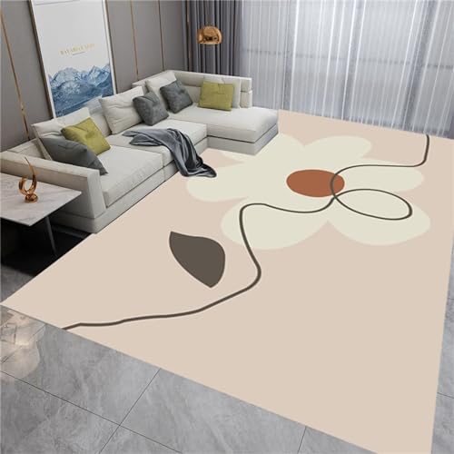 AU-OZNER Carpet Living Room Hellrosa Teppich, Rutschfester einfacher Teppich für Schlafzimmer und Küchemodern Art,Hell-Pink,40x60cm von AU-OZNER