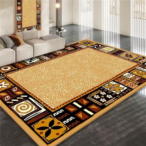 AU-OZNER Rug Carpet Gelber Teppich, feuchtigkeitsbeständiger, einfacher antistatischer Couchtischteppichteppich Wohnzimmer,Gelb,80x120cm von AU-OZNER