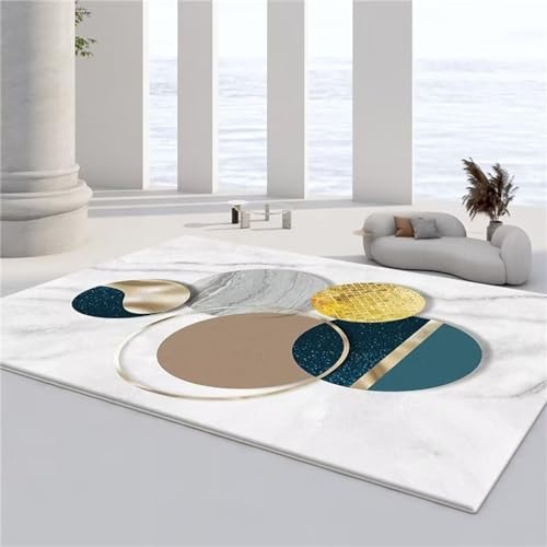 AU-OZNER Shaggy Teppich Grauer und weißer Teppich, weicher, einfacher, leicht zu reinigender und lichtbeständiger Teppichbüroteppich,cremefarben,140x200cm von AU-OZNER