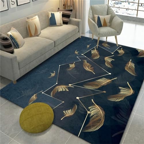 AU-OZNER Teppich Badezimmer Gelber Teppich, antistatisch, leicht zu reinigen, lichtecht, Rutschfester Teppichmoderne teppiche,Gelb,50x80cm von AU-OZNER