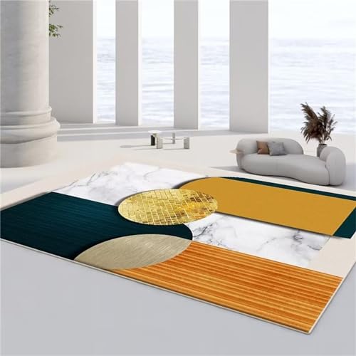 AU-OZNER Teppich Natur Gelber Teppich, einfach zu verlegen, ermüdungshemmend, hochwertiger waschbarer Teppichteppich klein flauschig,Gelb,200x280cm von AU-OZNER