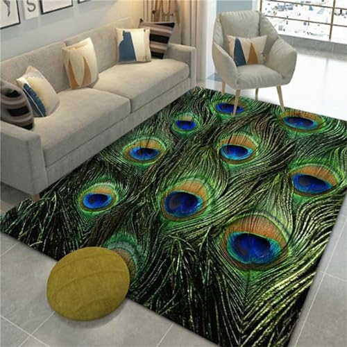 AU-OZNER Teppich klein flauschig Grüner Teppich, feuchtigkeitsbeständig, leicht zu saugen und leicht zu reinigen, einfacher Teppichhochfloorteppiche,Grün,40x60cm von AU-OZNER