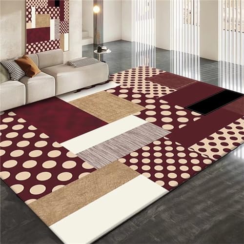 AU-OZNER Vintage Teppich Braun-roter Teppich, hochwertiger, waschbarer und leicht zu verlegender Wohnzimmerteppichvintage-teppiche,kastanienbraun,180x280cm von AU-OZNER