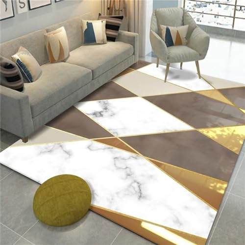 AU-OZNER Vintage Teppich Gelber Teppich, Warmer und einfach zu verlegender Teppich im Wohnzimmer, Badezimmer, Eingangsbereichteppich groß,Gelb,120x180cm von AU-OZNER