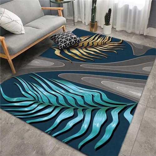 AU-OZNER auslegware teppichboden Blauer Teppich, weicher, Rutschfester, leicht zu verlegender großer Teppichteppich für Flur,Blau,80x150cm von AU-OZNER