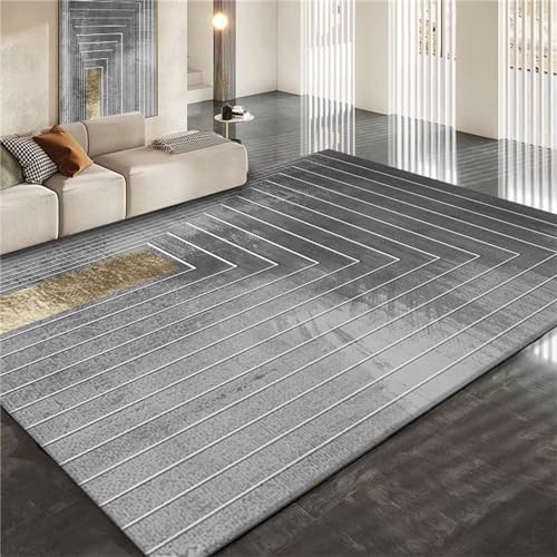 AU-OZNER flurteppich Grauer Teppich, pflegeleichter, Rutschfester Teppich für den Schlafzimmerbalkonauslegware teppichboden,grau,160x230cm von AU-OZNER