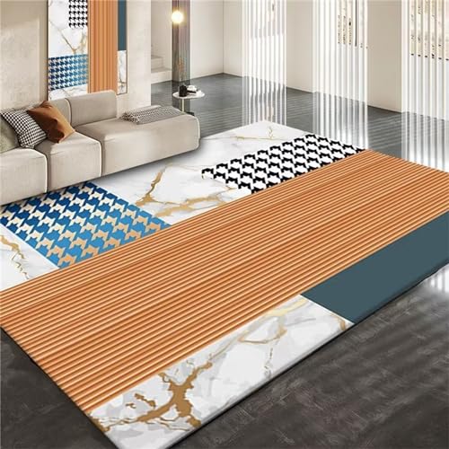 AU-OZNER orientalische teppiche Gelber Teppich, milbenhemmender, feuchtigkeitsbeständiger und ermüdungshemmender Teppich für das Wohnzimmerkleine teppiche,Gelb,60x110cm von AU-OZNER