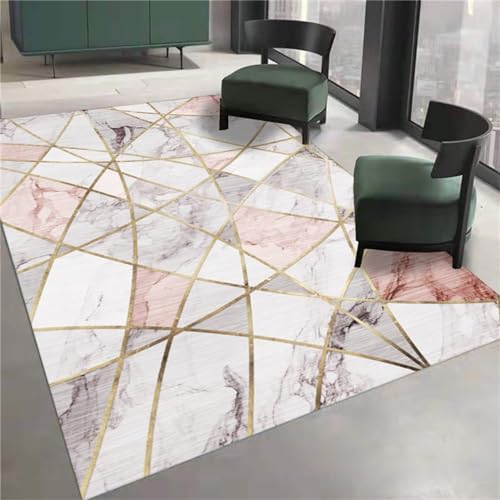 AU-SHTANG Area Rug Hellrosa Teppich, modischer, einfacher, Rutschfester, antistatischer Teppichschlafzimmer teppiche,Hell-Pink,80x200cm von AU-SHTANG