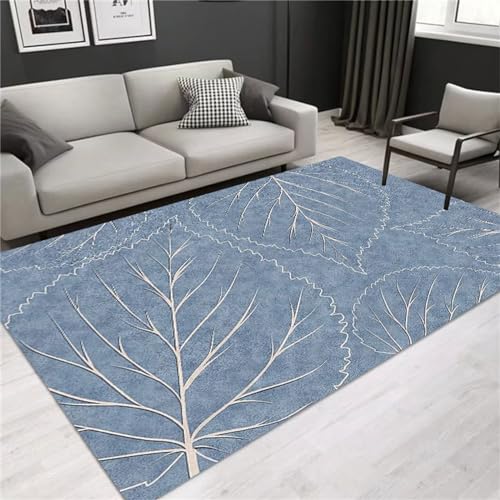AU-SHTANG Dekoration Wohnzimmer Blauer Teppich, verschleißfester, waschbarer, Rutschfester Baby-Krabbelteppichkuschelige teppiche,Blau,60x110cm von AU-SHTANG
