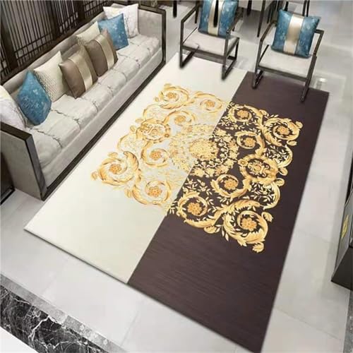 AU-SHTANG Moderne teppiche Gelber Teppich, lichtecht, pflegeleicht, schmutzabweisend und verschleißfestrug Carpet,Gelb,100x200cm von AU-SHTANG