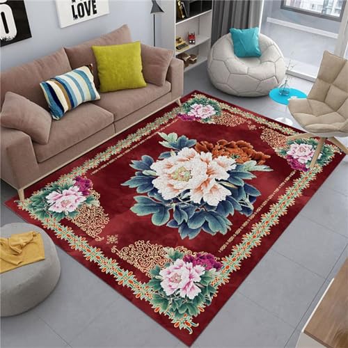 AU-SHTANG Rug Carpet Roter Teppich, hochwertiger, lichtechter, atmungsaktiver und Antifouling-Teppichflurteppich,Rot,200x300cm von AU-SHTANG