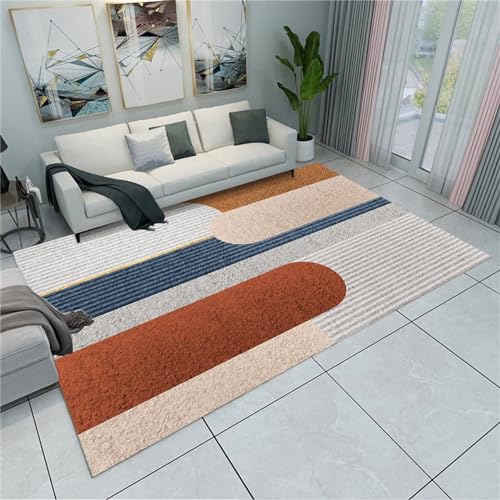 AU-SHTANG Rugs for Living Room Brauner Teppich, einfacher, leicht zu saugender Teppich für eine gemütliche Hausdekorationflur Teppich,braun,120x160cm von AU-SHTANG