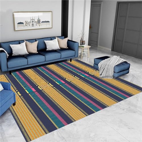 AU-SHTANG Rugs for Living Room Gelber Teppich, mechanisch waschbarer Couchtisch und lichtbeständiger Teppichkinderteppich,Gelb,80x200cm von AU-SHTANG