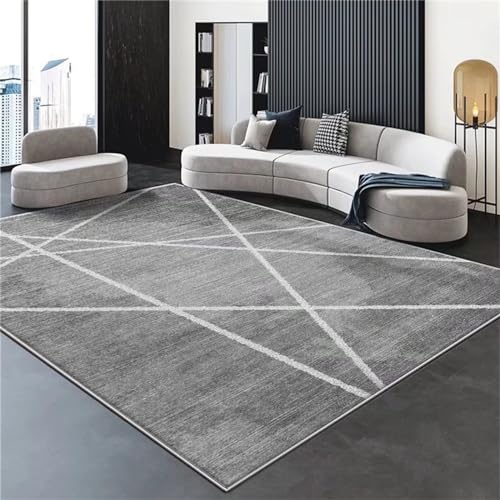 AU-SHTANG Schlafzimmer teppiche Grauer Teppich, waschbarer, atmungsaktiver Couchtisch-Teppichmoderne teppiche,grau,120x160cm von AU-SHTANG