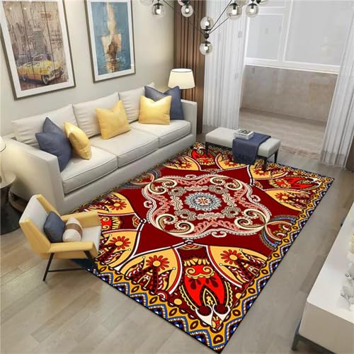 AU-SHTANG Teppich Flur Gelber Teppich, leicht zu saugen, Hausdekoration, Yogamatte, einfacher Teppichtepiche für Wohnzimmer,Gelb,60x110cm von AU-SHTANG