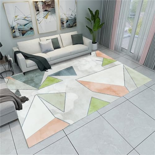 AU-SHTANG Teppich büro Grauer und weißer Teppich, pflegeleichter Sofa-Baby-Krabbelteppich, moderner Teppichschlafzimmer teppiche,cremefarben,140x200cm von AU-SHTANG