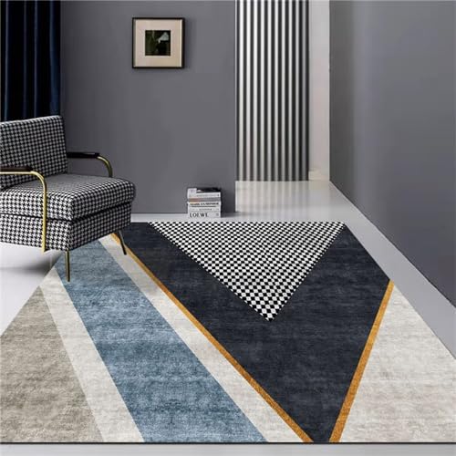 AU-SHTANG Teppich flauschig Blauer Teppich, Yogamatte, bequemer Anti-Milben- und pflegeleichter Teppichwohnzimmer Teppich,Blau,200x300cm von AU-SHTANG