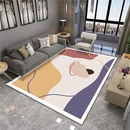 AU-SHTANG Teppich flauschig Gelber Teppich, leicht zu saugen und waschbarer antibakterieller Hausdekorationsteppichdeko modern,Gelb,60x90cm von AU-SHTANG