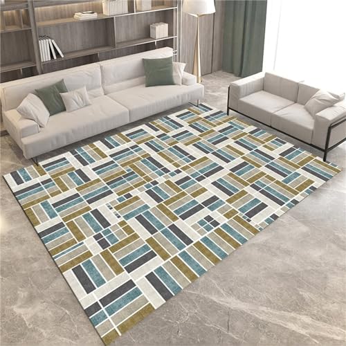 AU-SHTANG Teppich klein Blauer Teppich, Yogamatte, einfaches Sofa, atmungsaktiver Teppichteppich flauschig,Blau,150x210cm von AU-SHTANG
