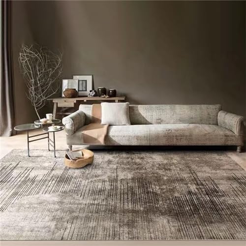 AU-SHTANG hochfloor teppiche Grauer Teppich, schmutzabweisend, pflegeleicht, rutschfest, milbenhemmendwohnzimmer deko,grau,150x210cm von AU-SHTANG