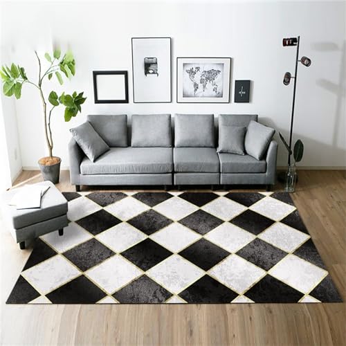 AU-SHTANG hochfloor teppiche Schwarzer Teppich, bequemer, atmungsaktiver Freizeit-Yogamatten-Teppichwaschbare teppiche,Schwarz,180x280cm von AU-SHTANG