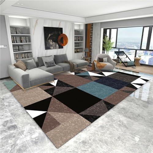AU-SHTANG kuschelige teppiche Brauner Teppich, milbenhemmend, rutschfest, pflegeleicht und pflegeleichtdekoration Wohnzimmer,braun,100x200cm von AU-SHTANG