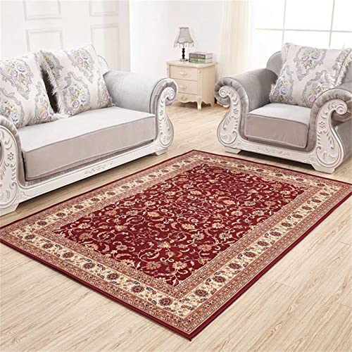 AU-SHTANG orientalischer Teppich Roter Teppich, waschbare Krabbelmatte, verblasst Nicht, feuchtigkeitsfester Teppich, Dekoration Wohnzimmer, Rot, 60 x 90 cm von AU-SHTANG