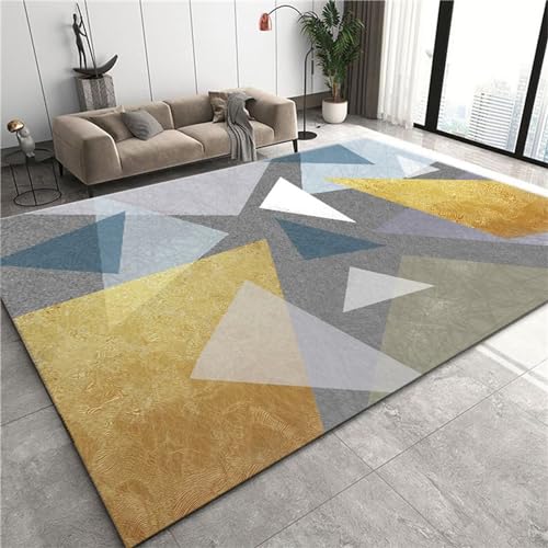AU-SHTANG tepiche für Schlafzimmer Gelber Teppich, Couchtisch-Hausdekoration, bequemer Rutschfester Teppichteppich kurzflor,Gelb,40x60cm von AU-SHTANG