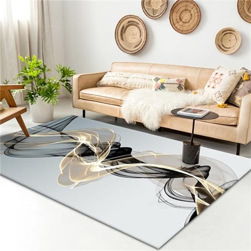 AU-SHTANG wohnzimmerteppich Hellgrauer Teppich, einfacher, moderner, atmungsaktiver Teppich für die Hausdekorationkuschelige teppiche,hellgrau,150x210cm von AU-SHTANG
