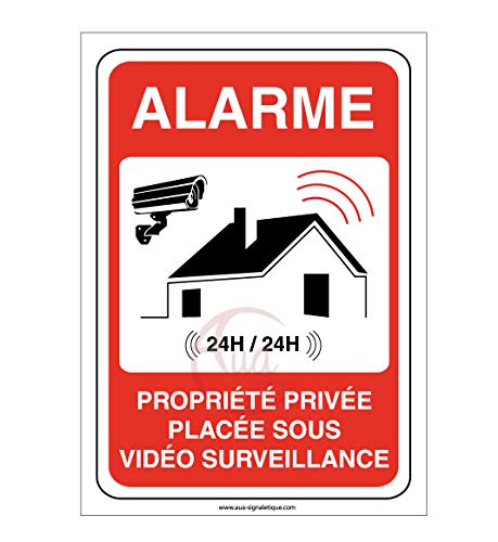 AUA SIGNALETIQUE - Autocollant propriété privée sous Alarme vidéo Surveillance 24H /24-75x105 mm, Vinyl adhésif AUA SIGNALETIQUE - Autocollant propriété privée sous Alarme vidéo Surveillance 24H /24-75x105 mm, Vinyl adhésif von AUA SIGNALETIQUE