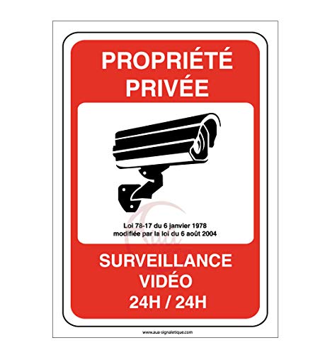 AUA SIGNALETIQUE - Panneau Propriété Privée sous Surveillance Vidéo 24H /24-450x630 mm, PVC 1.5mm AUA SIGNALETIQUE - Panneau Propriété Privée sous Surveillance Vidéo 24H /24-450x630 mm, PVC 1.5mm von AUA SIGNALETIQUE