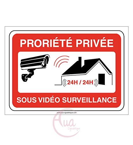 AUA SIGNALETIQUE - Panneau Signalisation Propriété Privée sous Vidéo Surveillance - Modèle Paysage - 600x420 mm, PVC 1.5mm AUA SIGNALETIQUE - Panneau Signalisation Propriété Privée sous Vidéo Surveillance - Modèle Paysage - 600x420 mm, PVC 1.5mm von AUA SIGNALETIQUE