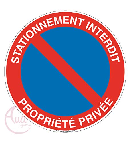 AUA SIGNALETIQUE - Panneau Stationnement Interdit Propriété Privée sous Peine de Fourrière 3 - Ø 130 mm, Vinyl Adhésif von AUA SIGNALETIQUE