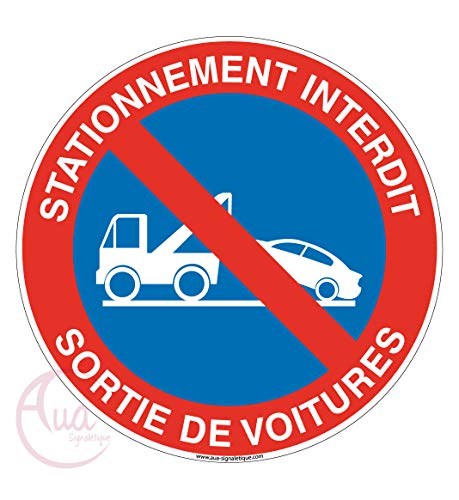 AUA SIGNALETIQUE - Panneau Stationnement Interdit Sortie de Voitures 3 - Ø 200 mm, PVC 1.5mm von AUA SIGNALETIQUE