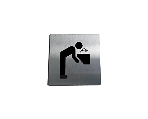 AUA SIGNALETIQUE - Plaque Alu Brossé Fontaine Eau Potable - 200x200 mm von AUA SIGNALETIQUE